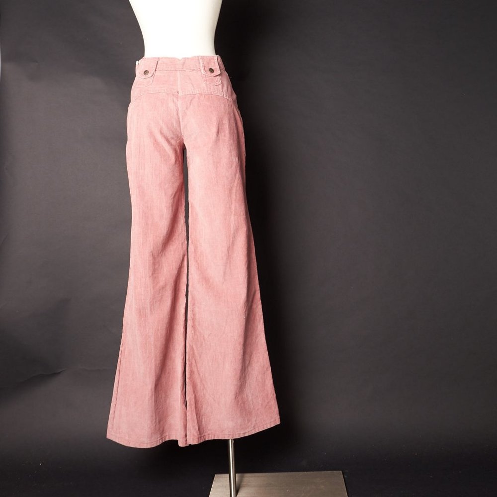 Vintage 1970s Pink Corduroy Wide Leg Pants